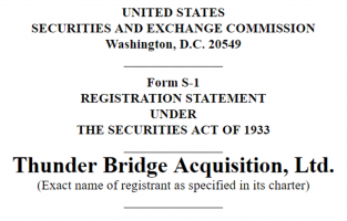 New SPAC Filing: Thunder Bridge Acquisition, Ltd.